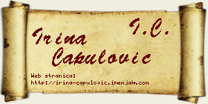 Irina Capulović vizit kartica